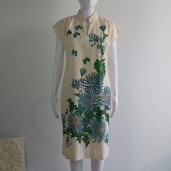 Vintage Alfred Shaheen Sheath Dress Size Large - Picture 1 of 14